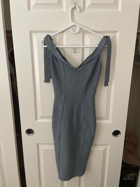 House of CB Slate Blue Bodycon Midi Dress